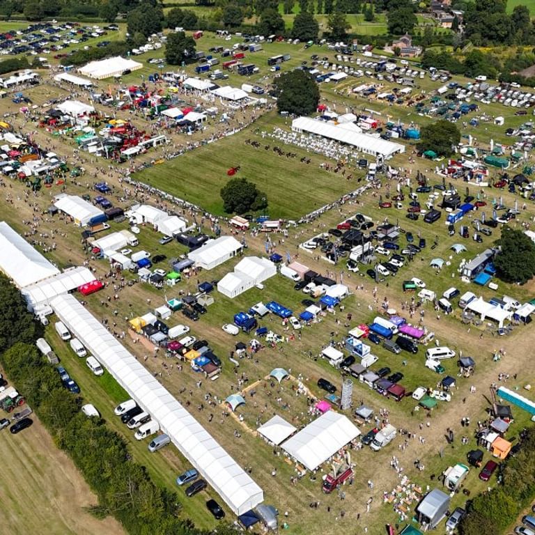 Aerial drone view of The Nantwich Show 2024 3