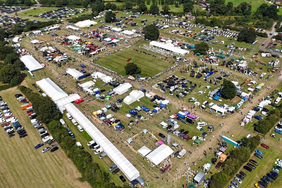 Aerial drone view of The Nantwich Show 2024 3